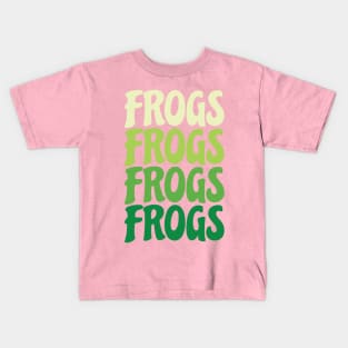 Repeating Frogs Text (Pink) Kids T-Shirt